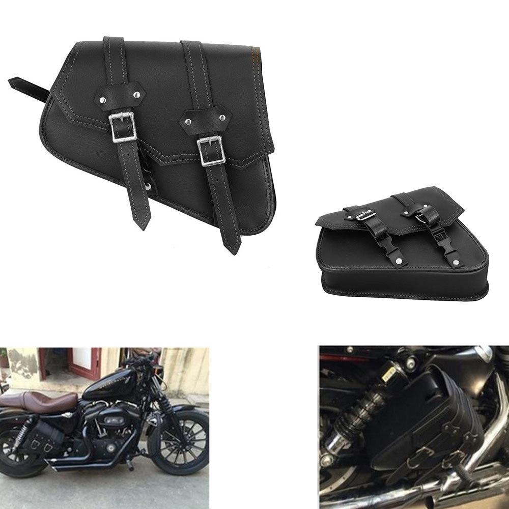 Motorbike Saddle Bag PU Black Leather – Motorcycle Clothing