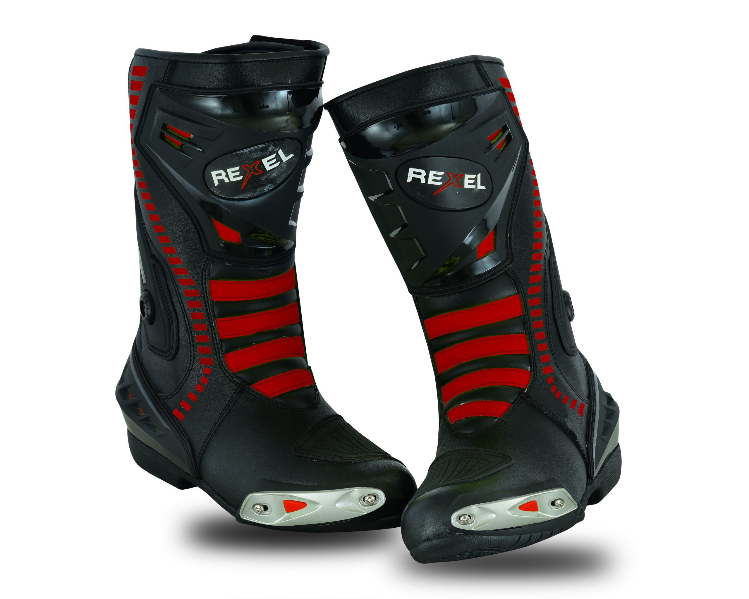 Motorbike Touring CE Armour Leather Boot in Red – Motorcycle Clothing